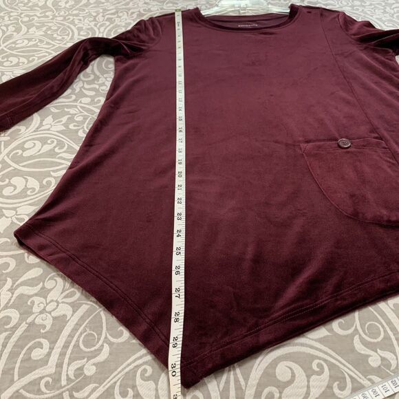 Westbound Tunic Women Small Maroon Velvet Lagenlook Asymmetrical Barbie Core - Picture 6 of 6